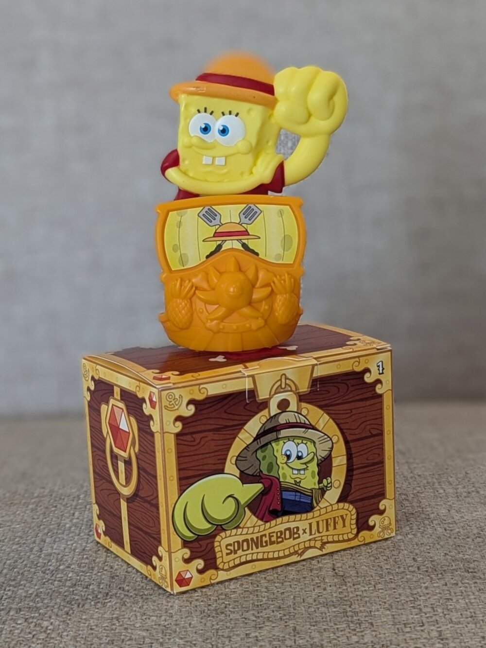 McDonald's Happy Meal SpongeBob SquarePants x One Piece Luffy Toy #1